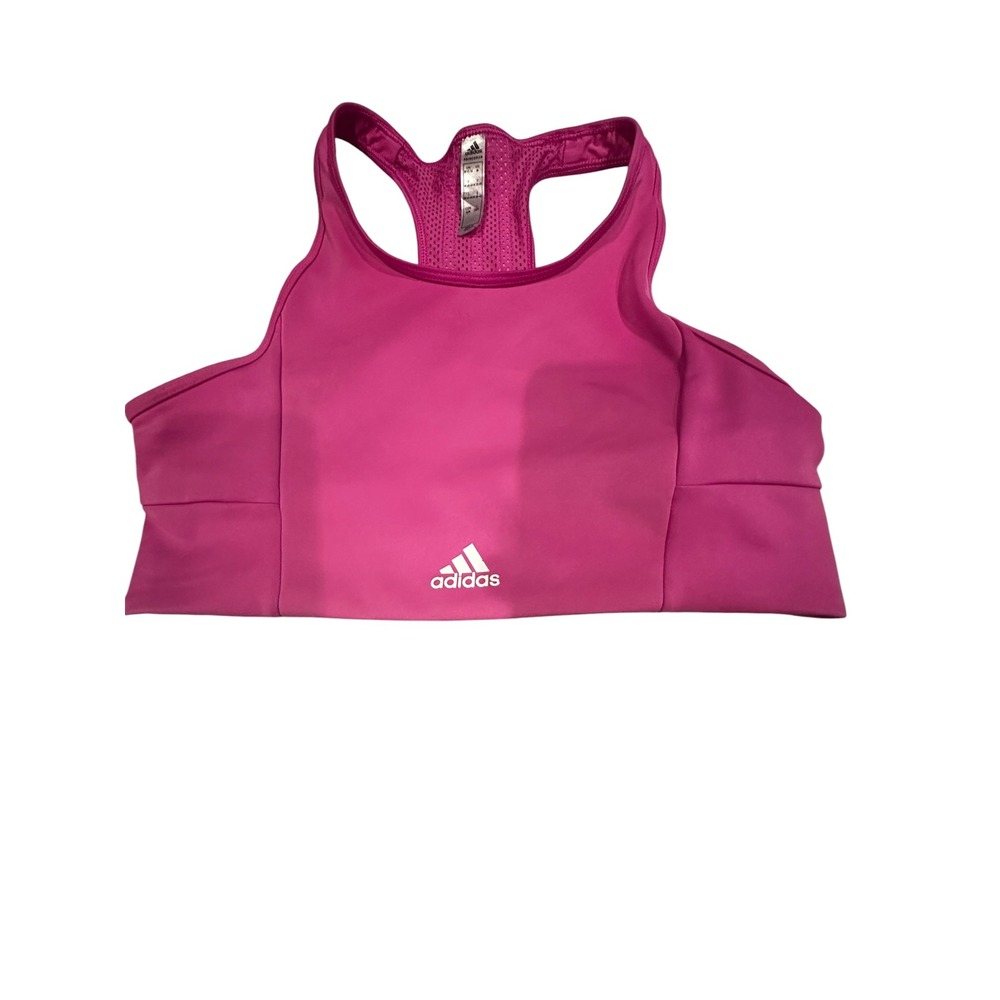 Adidas Primegreen Aeroready Pink Racerback Mesh Sports Bra Womens Medium